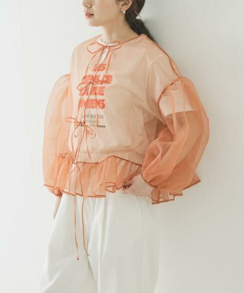 URBAN RESEARCH / アーバンリサーチ シャツ・ブラウス | ESTHE　VOLUME ORGANZA BOW TOP | 詳細4