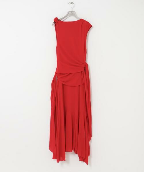 URBAN RESEARCH / アーバンリサーチ ワンピース | GANNI　DRAPED KNOT LONG DRESS（レッド）
