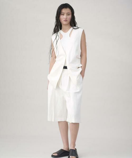 URBAN RESEARCH / アーバンリサーチ ベスト | new basic　SILK LINEN GILET（ホワイト）