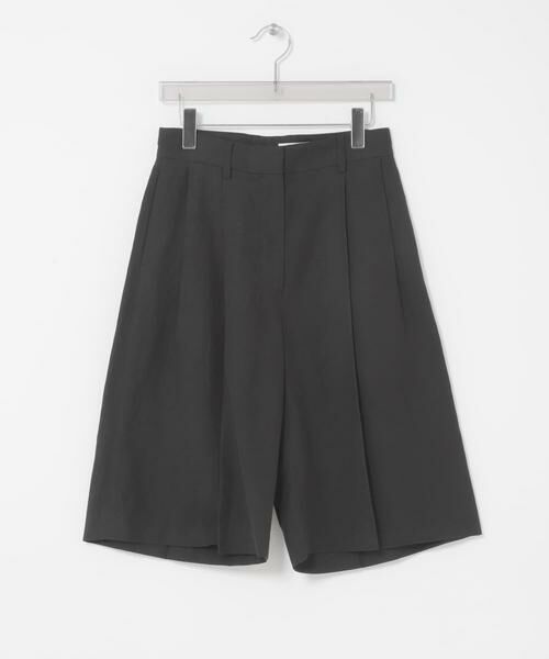 URBAN RESEARCH / アーバンリサーチ ショート・ハーフ・半端丈パンツ | new basic　SILK LINEN HALF PANTS（ブラック）