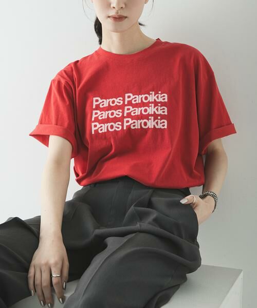 URBAN RESEARCH / アーバンリサーチ Tシャツ | シアープリントカラーTシャツ（レッド）