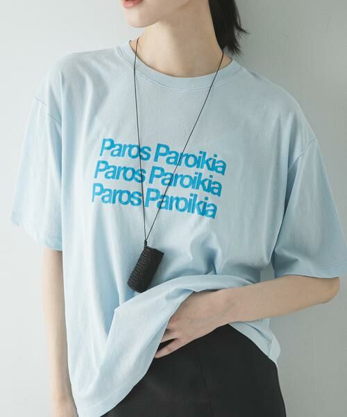 URBAN RESEARCH / アーバンリサーチ Tシャツ | シアープリントカラーTシャツ（ライトブルー）