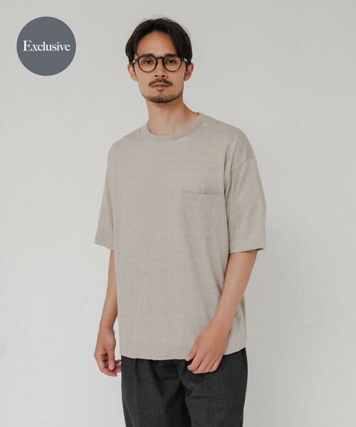 URBAN RESEARCH / アーバンリサーチ Tシャツ | 『別注』YLEVE×URBAN RESEARCH　LINEN POCKET T-SHIRTS（アイボリー）