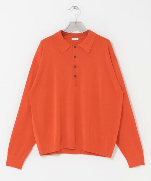 URBAN RESEARCH / アーバンリサーチ ニット・セーター | crepuscule　Long-Sleeve Polo（オレンジ）