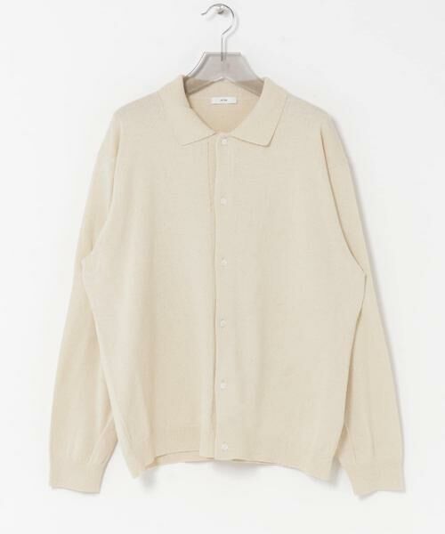 URBAN RESEARCH / アーバンリサーチ ニット・セーター | ATON　C/W BOUCLE POLO CARDIGAN（イエロー）