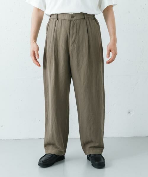 URBAN RESEARCH / アーバンリサーチ その他パンツ | ATON　COTTON LINEN VOILE LOOSE FIT PANTS | 詳細3
