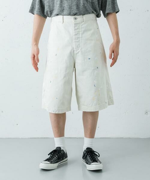 URBAN RESEARCH / アーバンリサーチ ショート・ハーフ・半端丈パンツ | YLEVE　HAND PAINT DENIM SHORTS | 詳細1