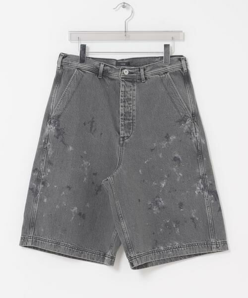 URBAN RESEARCH / アーバンリサーチ ショート・ハーフ・半端丈パンツ | YLEVE　HAND PAINT DENIM SHORTS（ブラック）