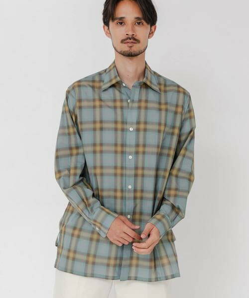 URBAN RESEARCH / アーバンリサーチ シャツ・ブラウス | SHEER CH SQUARE CUT SHIRTS（グリーン）