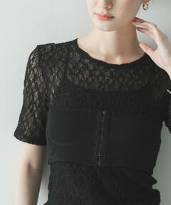 URBAN RESEARCH / アーバンリサーチ Tシャツ | ストレッチレースコンパクトTシャツ