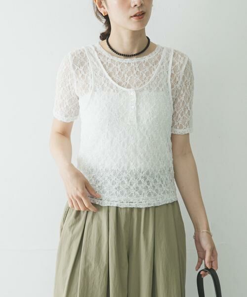 URBAN RESEARCH / アーバンリサーチ Tシャツ | ストレッチレースコンパクトTシャツ | 詳細2
