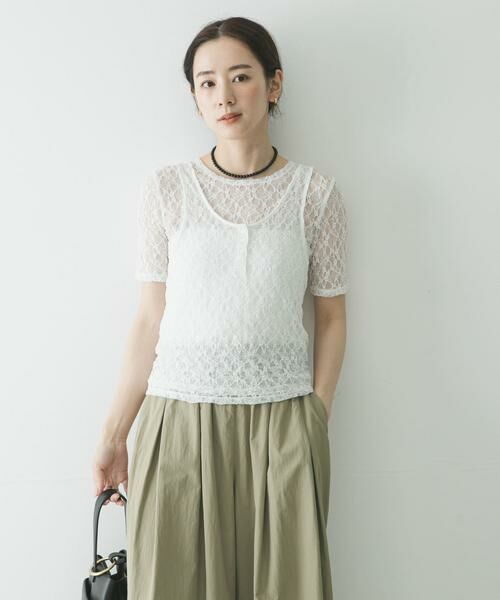 URBAN RESEARCH / アーバンリサーチ Tシャツ | ストレッチレースコンパクトTシャツ | 詳細4