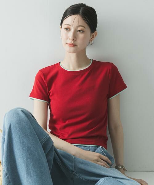 URBAN RESEARCH / アーバンリサーチ Tシャツ | レイヤードライクTシャツ（レッド）