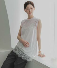 URBAN RESEARCH / アーバンリサーチ キャミソール・チューブトップ | レースアシメキャミソール