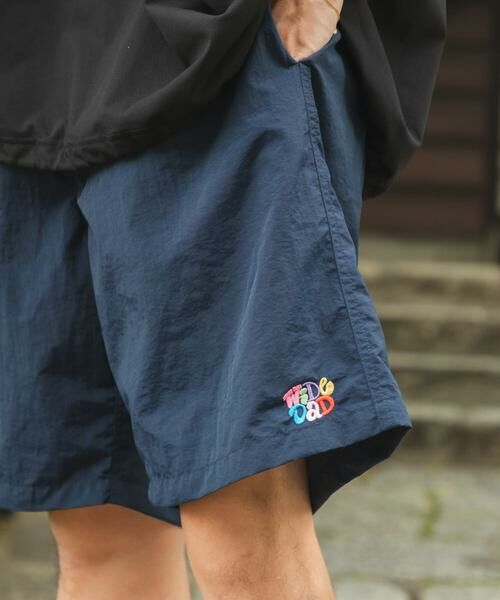 URBAN RESEARCH / アーバンリサーチ ショート・ハーフ・半端丈パンツ | Wide Dad　GRAPHIC SHORTS WITH HATCH（ネイビー）