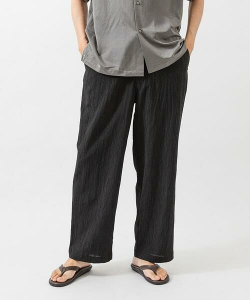 URBAN RESEARCH / アーバンリサーチ その他パンツ | CRINKLE WIDE EASY PANTS（ブラック）