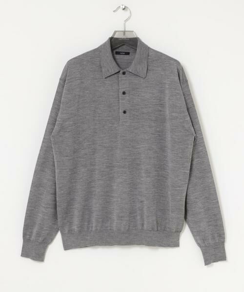 URBAN RESEARCH / アーバンリサーチ ニット・セーター | YLEVE　W/S CASHMERE  KNIT POLO（グレー）