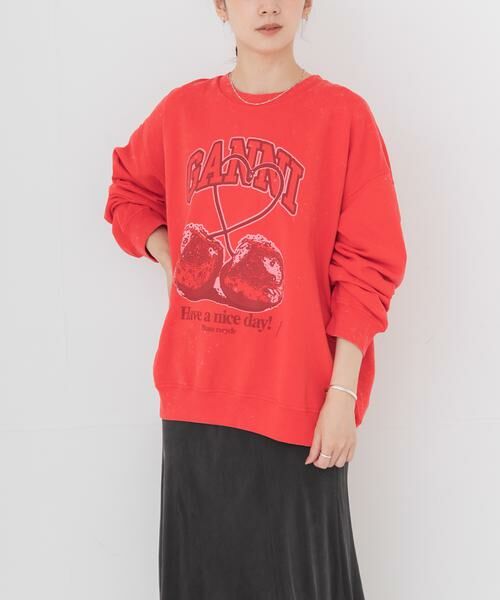 URBAN RESEARCH / アーバンリサーチ スウェット | GANNI　ISOLI CREWNECK CHERRY（レッド）
