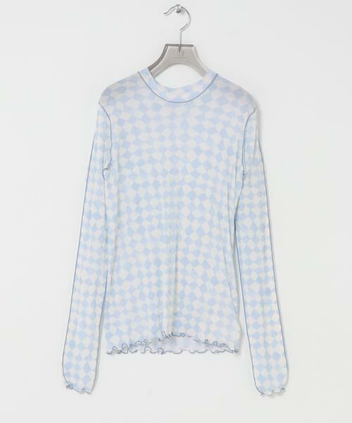 URBAN RESEARCH / アーバンリサーチ Tシャツ | HAKUJI　DIAMOND PRINT RIB LONG-SLEEVE PULLOVER（ライトブルー）