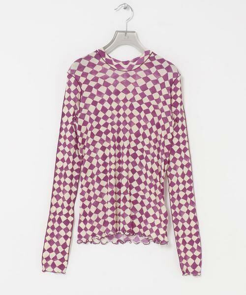 URBAN RESEARCH / アーバンリサーチ Tシャツ | HAKUJI　DIAMOND PRINT RIB LONG-SLEEVE PULLOVER（パープル）
