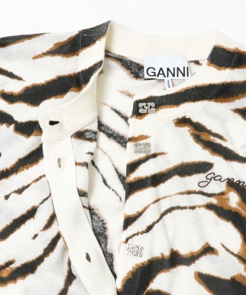 URBAN RESEARCH / アーバンリサーチ カーディガン・ボレロ | GANNI　SHEER PRINTED COTTON CARDIGAN | 詳細2
