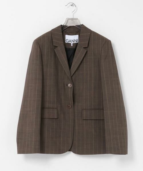 URBAN RESEARCH / アーバンリサーチ その他アウター | GANNI　WOOL STRIPE BLAZER（ブラウン系その他）