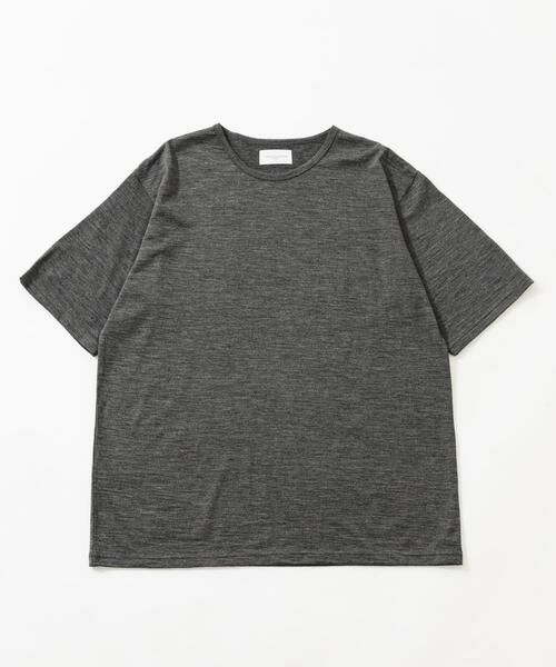 URBAN RESEARCH / アーバンリサーチ Tシャツ | new basic　WASHABLE MERINO WOOL T-SHIRTS（チャコールグレー）