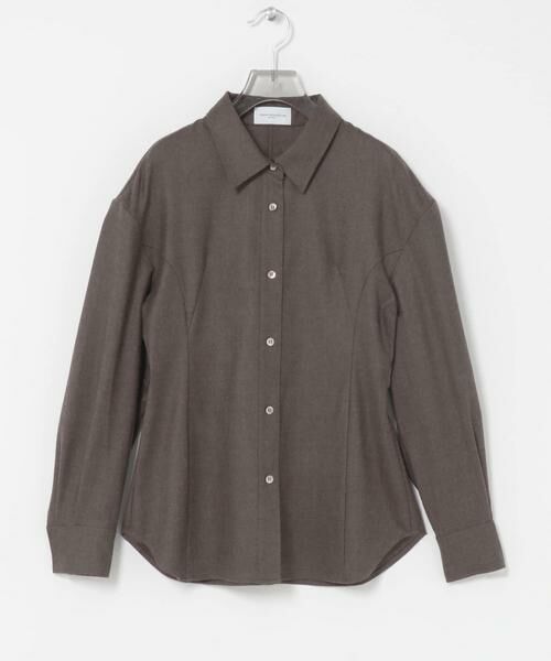 URBAN RESEARCH / アーバンリサーチ シャツ・ブラウス | new basic　SAXONY FORM SLEEVE SHIRT（ブラウン）