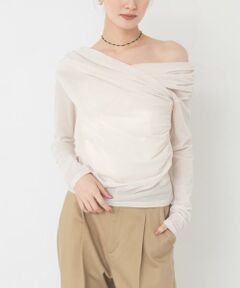 URBAN RESEARCH / アーバンリサーチ Tシャツ | ベロアオフショルドレープカットソー