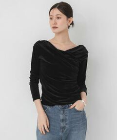 URBAN RESEARCH / アーバンリサーチ Tシャツ | ベロアオフショルドレープカットソー