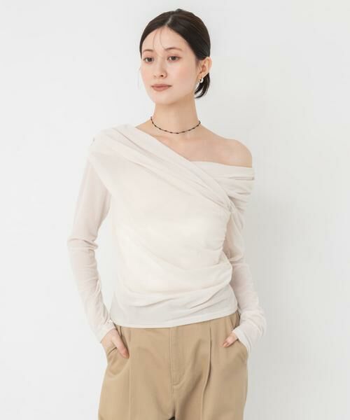 URBAN RESEARCH / アーバンリサーチ Tシャツ | ベロアオフショルドレープカットソー | 詳細3
