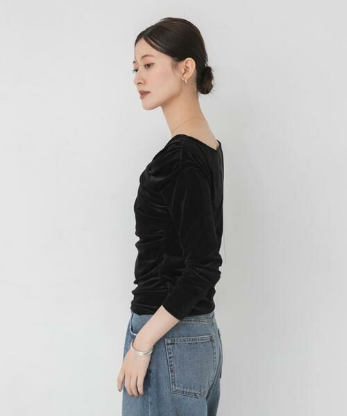 URBAN RESEARCH / アーバンリサーチ Tシャツ | ベロアオフショルドレープカットソー | 詳細11