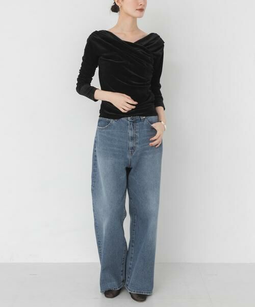 URBAN RESEARCH / アーバンリサーチ Tシャツ | ベロアオフショルドレープカットソー | 詳細14