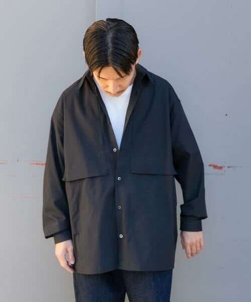 URBAN RESEARCH / アーバンリサーチ シャツ・ブラウス | Wide Dad FUNCTIONAL WIDE SHIRTS(ブラック)