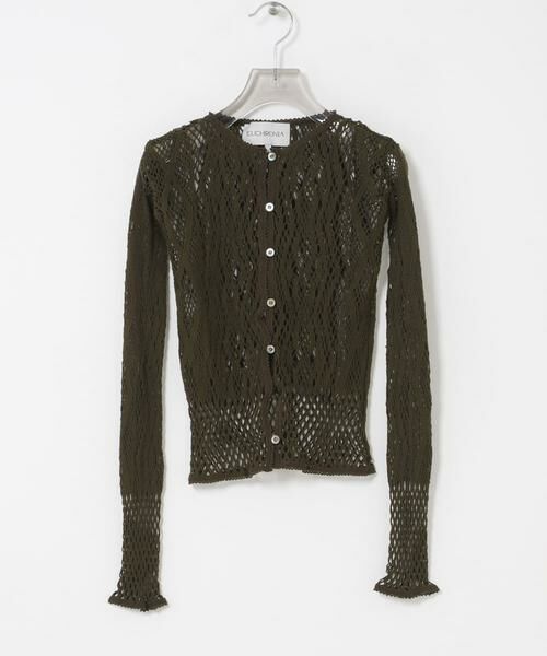 URBAN RESEARCH / アーバンリサーチ カーディガン・ボレロ | EUCHRONIA　STRETCH LACE CARDIGAN（カーキ）