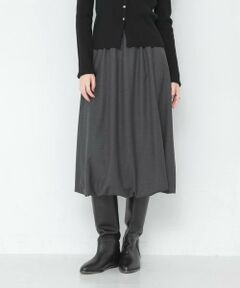 URBAN RESEARCH / アーバンリサーチ ミニ・ひざ丈スカート | 『UR TECH SMOOTHLUXE』ウール混バルーンギャザースカート
