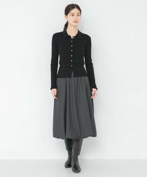 URBAN RESEARCH / アーバンリサーチ ミニ・ひざ丈スカート | 『UR TECH SMOOTHLUXE』ウール混バルーンギャザースカート | 詳細11