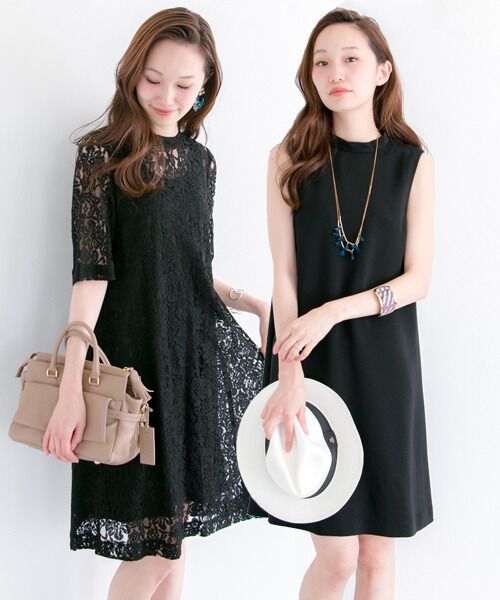 ＊＊URBAN RESEARCH / アーバンリサーチ ワンピース | インナー付レースワンピース（ブラック）