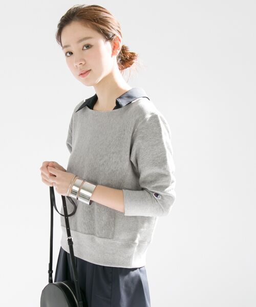 ＊＊URBAN RESEARCH / アーバンリサーチ Tシャツ | Champion×UR　別注オフショルダーカットオフスエット（OXFORD GY）