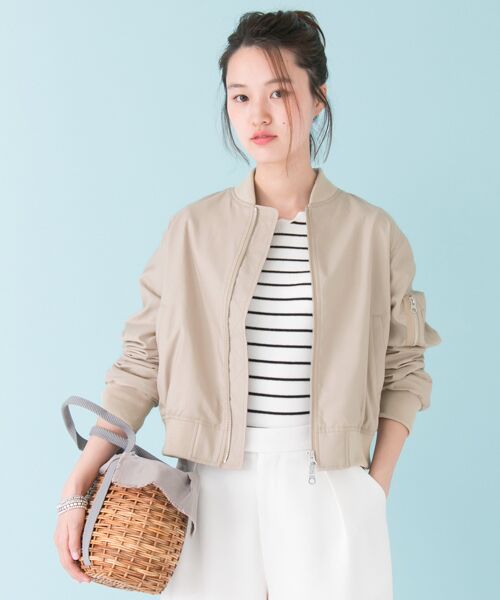 ＊＊URBAN RESEARCH / アーバンリサーチ ミリタリージャケット・コート | 裾ペプラムMA-1（PINK BEIGE）