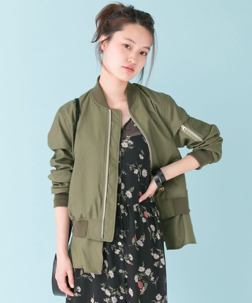 ＊＊URBAN RESEARCH / アーバンリサーチ ミリタリージャケット・コート | 裾ペプラムMA-1（KHAKI）