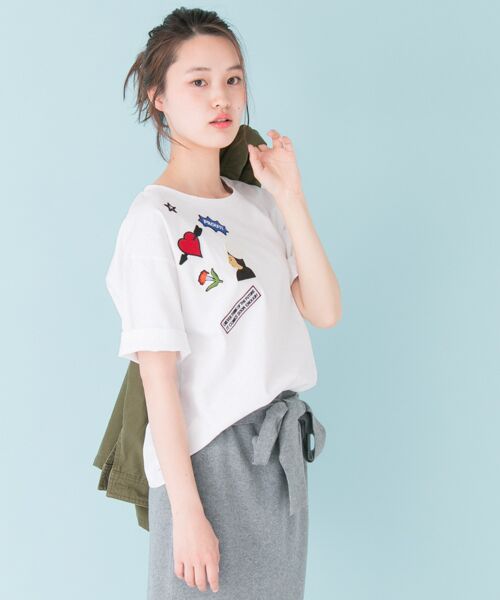 ＊＊URBAN RESEARCH / アーバンリサーチ Tシャツ | ワッペンTシャツ（WHITE）