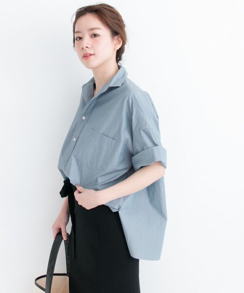 美品 ティッカ スクエアプルオーバービックシャツ 半袖 ブラック TICCA（ティッカ）の「TICCA 半袖スクエアビッグシャツプル
