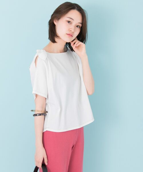 セール】 肩開きリボンプルオーバー （Tシャツ）｜＊＊URBAN