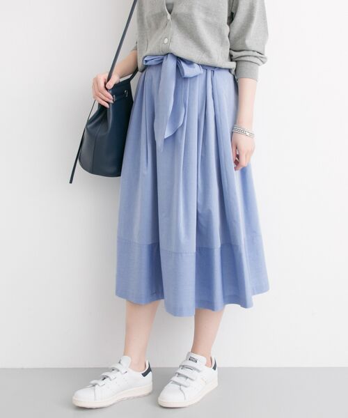 ＊＊URBAN RESEARCH / アーバンリサーチ スカート | ウエストリボンフレアスカート（SAX）