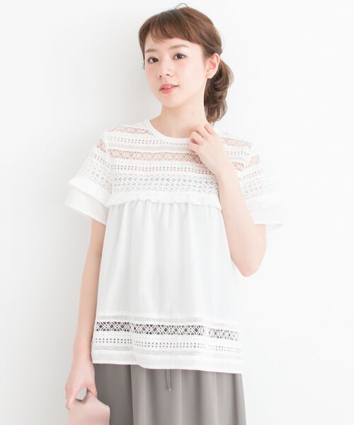 ＊＊URBAN RESEARCH / アーバンリサーチ シャツ・ブラウス | レース切替ブラウス（OFF）