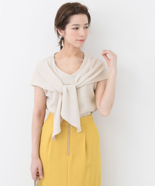 ＊＊URBAN RESEARCH / アーバンリサーチ シャツ・ブラウス | 前結びドビークロスブラウス（GREGE）