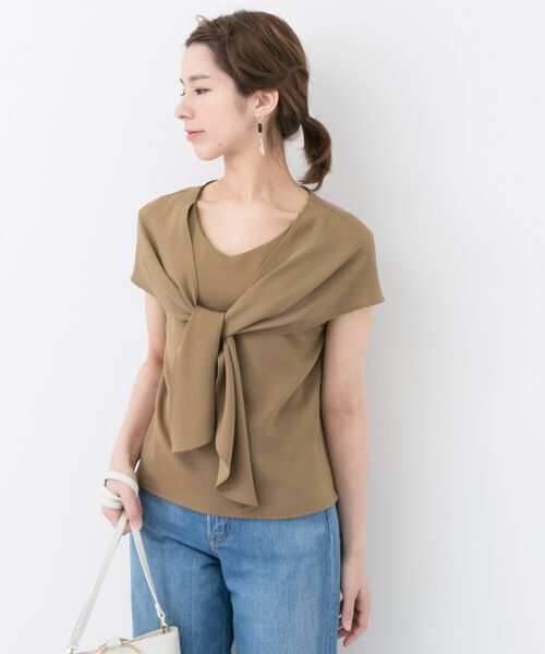 ＊＊URBAN RESEARCH / アーバンリサーチ シャツ・ブラウス | 前結びドビークロスブラウス（CAMEL）