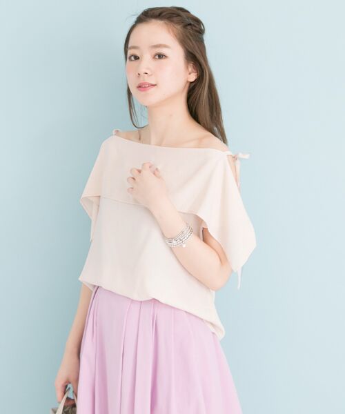 ＊＊URBAN RESEARCH / アーバンリサーチ シャツ・ブラウス | オープンショルダー肩リボンブラウス（OFF BEIGE）