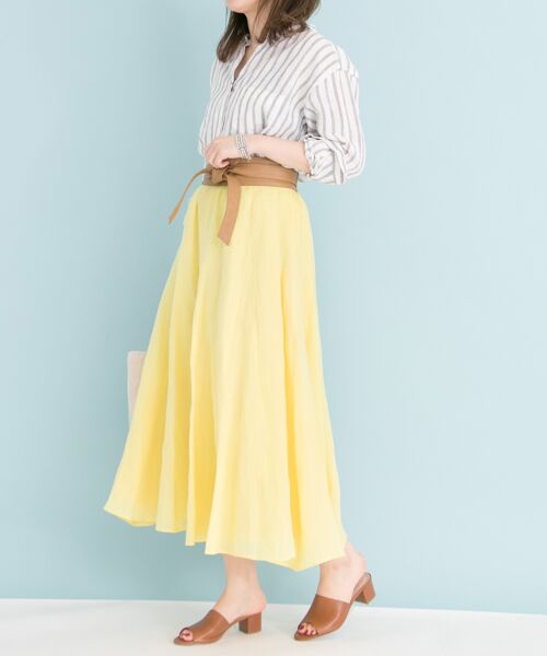 ＊＊URBAN RESEARCH / アーバンリサーチ スカート | ラミーロングスカート（YELLOW）